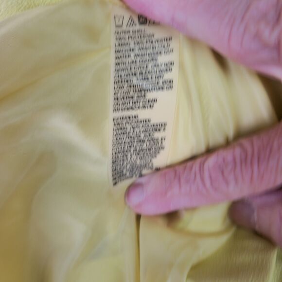 TanJay Jacket Womens 14 Bright Yellow Full Zip Faux Leather Lined Zipper Pockets - Picture 14 of 16